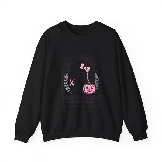 Pink Boo Crew Breast Cancer Awareness Sweatshirt | October ribbon support
