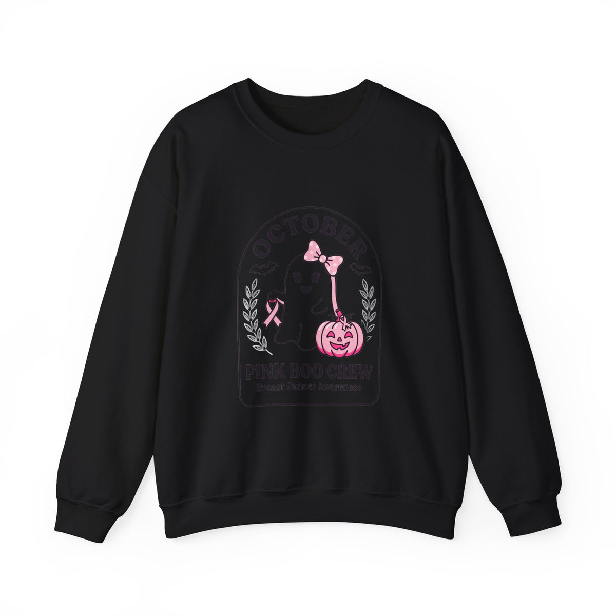 Pink Boo Crew Breast Cancer Awareness Sweatshirt | October ribbon support