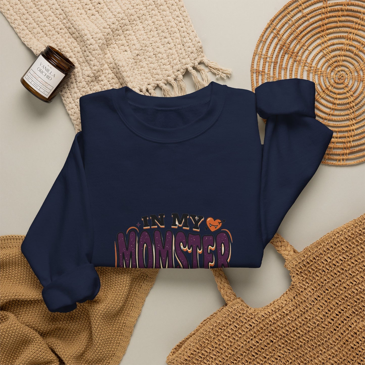 Momster Era Sweatshirt | Halloween mom graphic, purple orange spooky lettering
