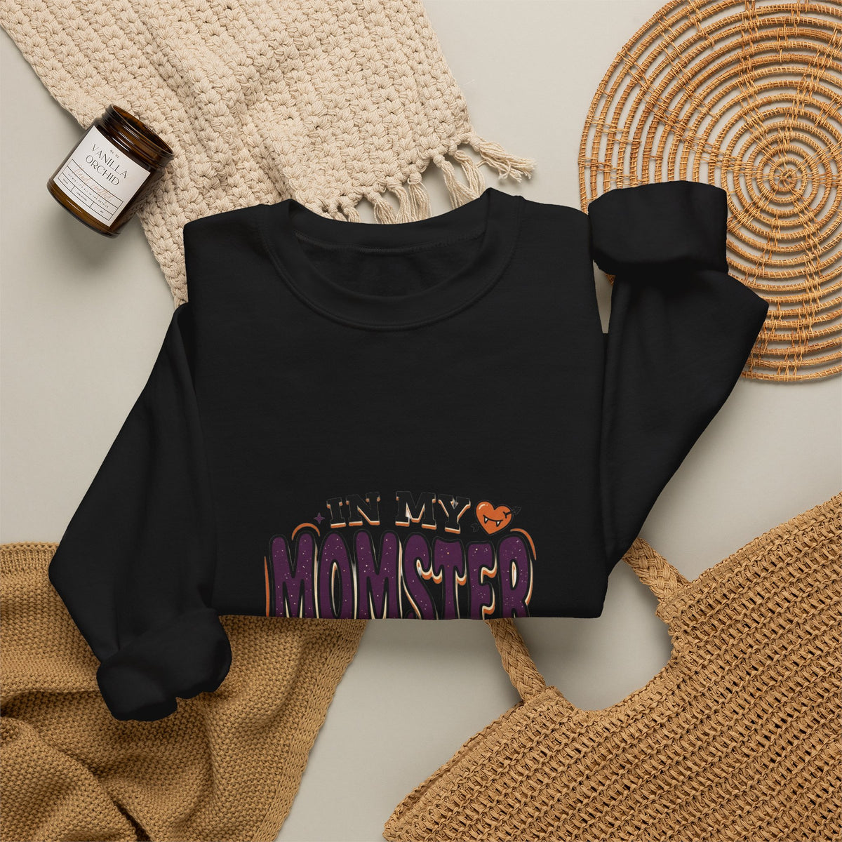Momster Era Sweatshirt | Halloween mom graphic, purple orange spooky lettering