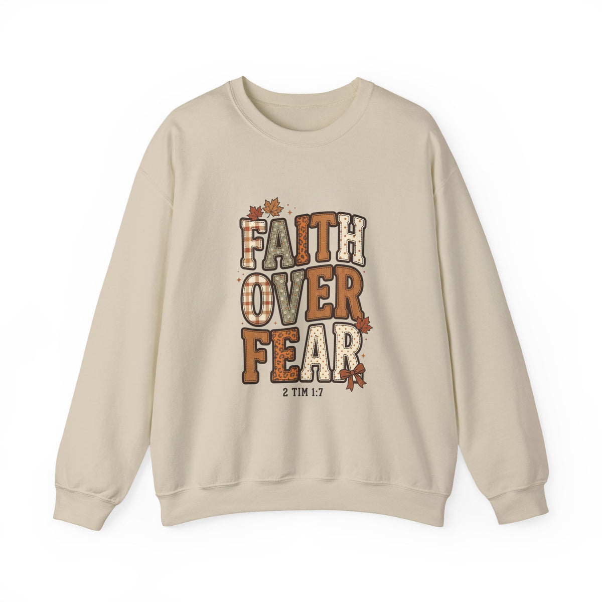 Faith Over Fear Sweatshirt | Christian Autumn, 2 Tim 1:7, Fall Leaves