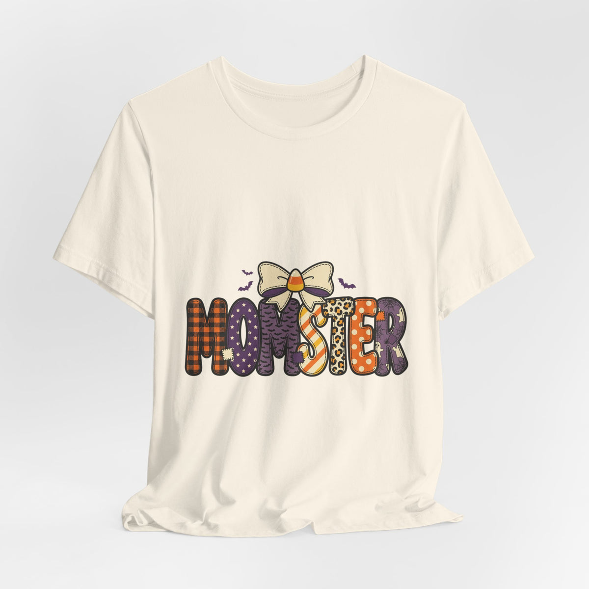 Momster Halloween Tee | Momster Graphic T-Shirt, Purple Orange Spooky Fonts