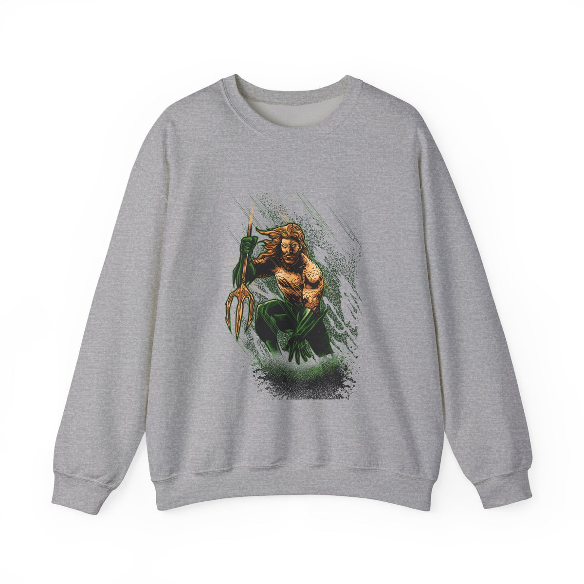 Aquaman Graphic Sweatshirt — Vintage Comic Trident Design