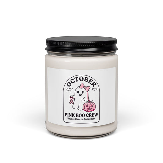 Pink Boo Crew Soy Candle | Breast Cancer Awareness Ribbon, October