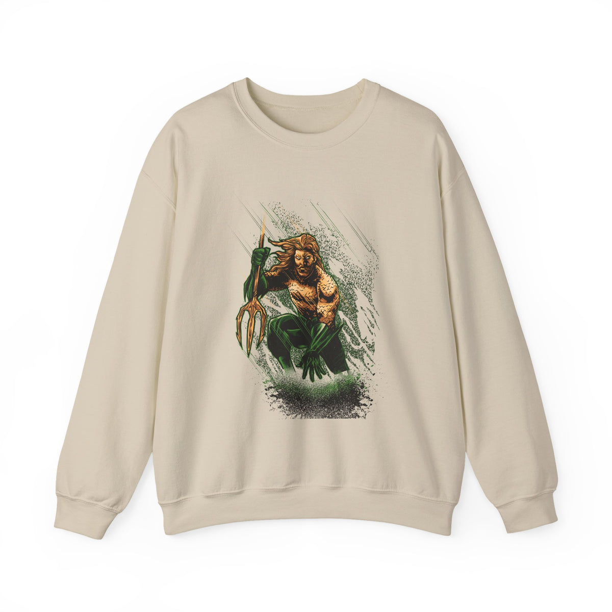 Aquaman Graphic Sweatshirt — Vintage Comic Trident Design
