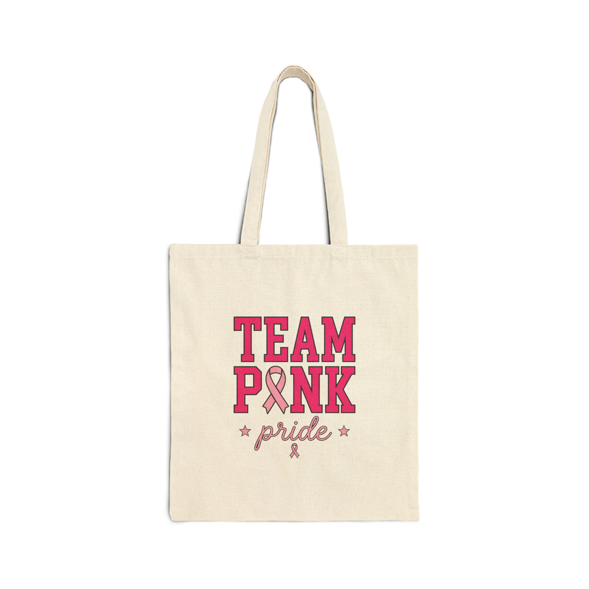 Team Pink Ribbon Tote | Breast Cancer Awareness, Solidarity Canvas