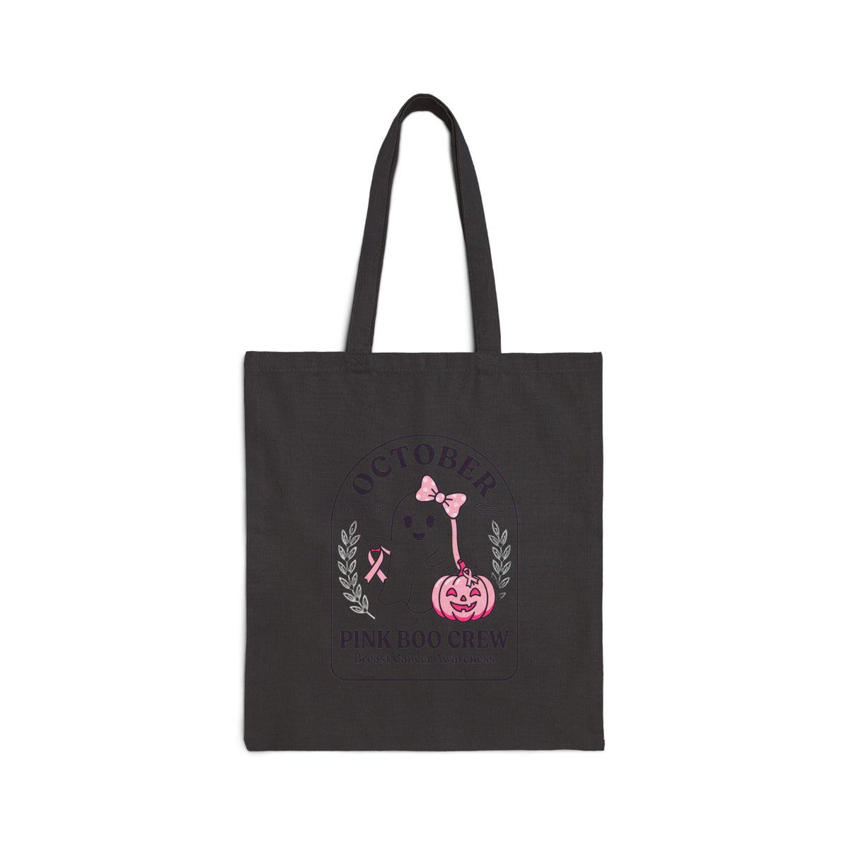 Pink Boo Crew Ghost Tote | Breast Cancer Awareness, October Ribbon