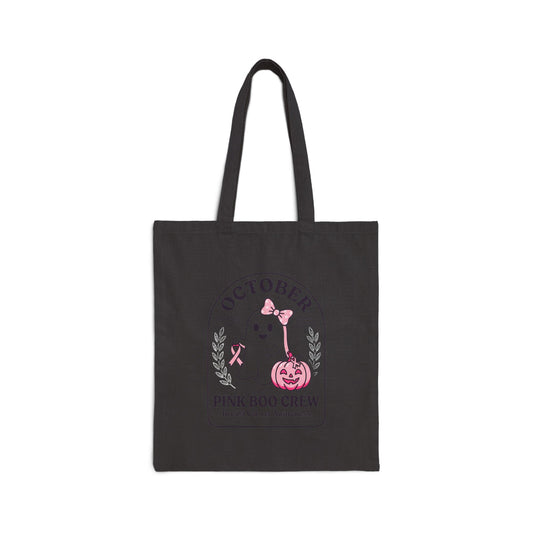 Pink Boo Crew Ghost Tote | Breast Cancer Awareness, October Ribbon