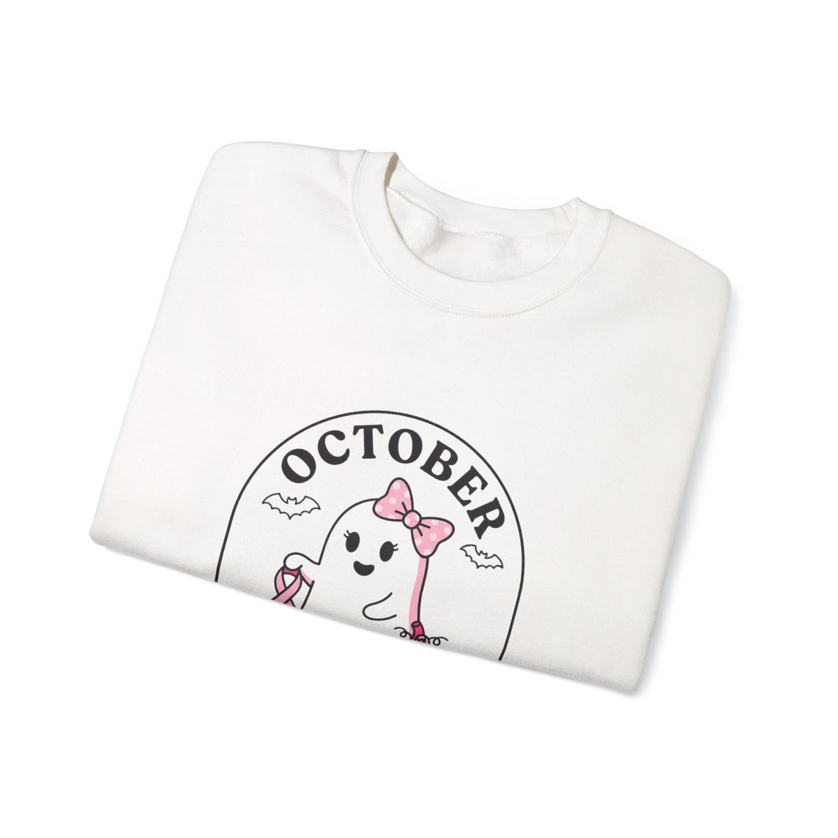 Pink Boo Crew Breast Cancer Awareness Sweatshirt | October ribbon support
