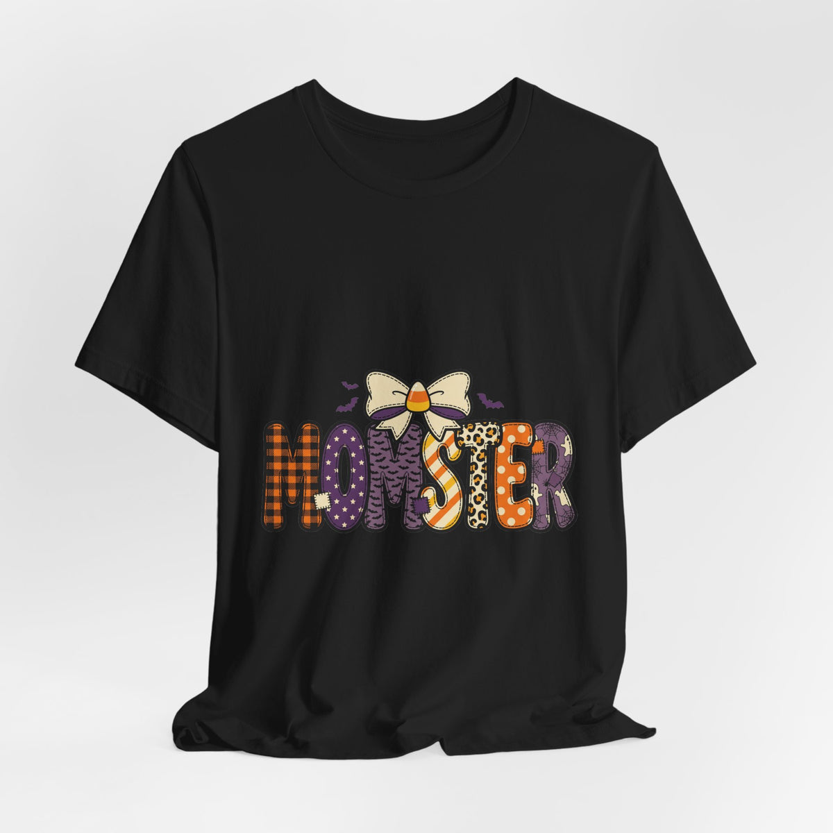 Momster Halloween Tee | Momster Graphic T-Shirt, Purple Orange Spooky Fonts