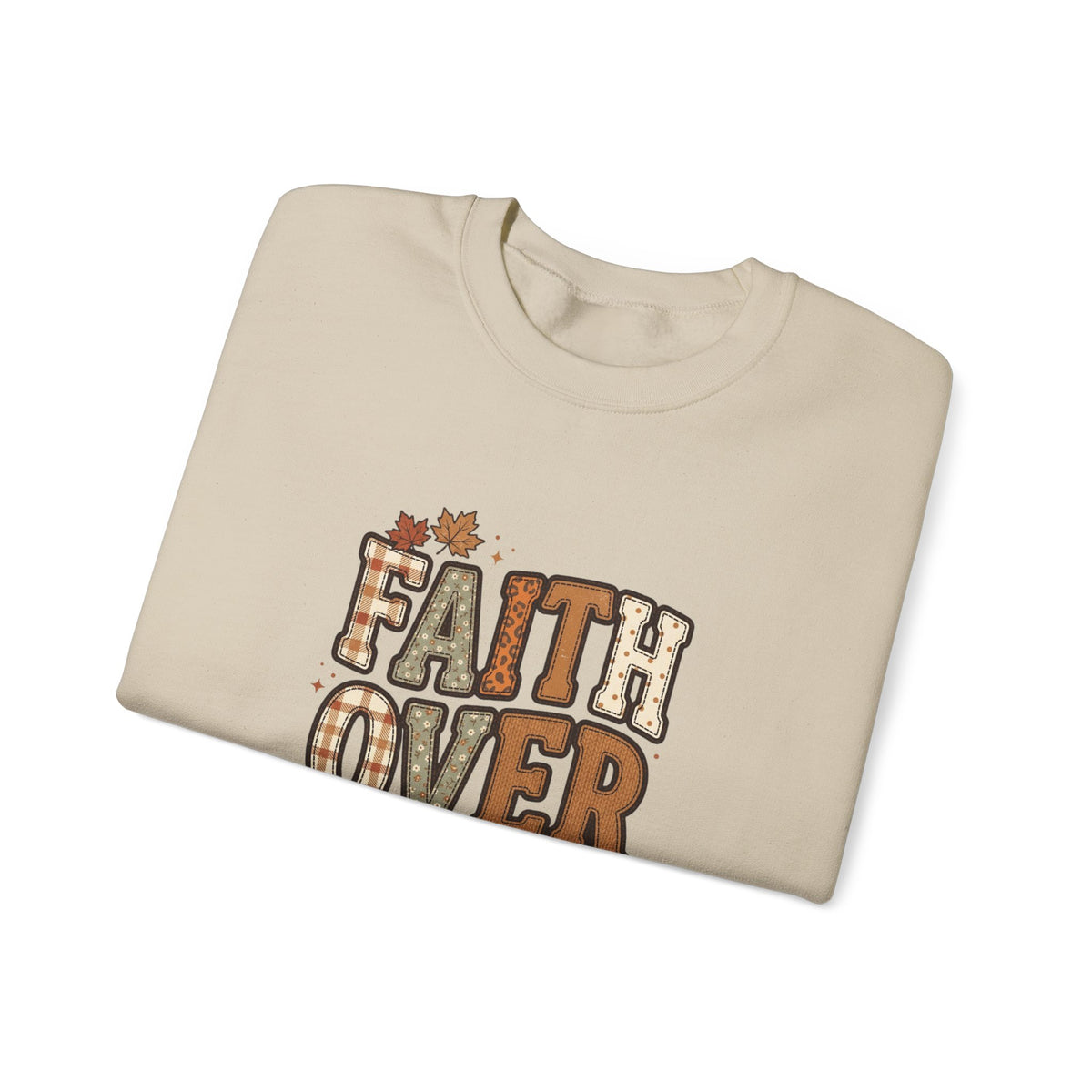 Faith Over Fear Sweatshirt | Christian Autumn, 2 Tim 1:7, Fall Leaves