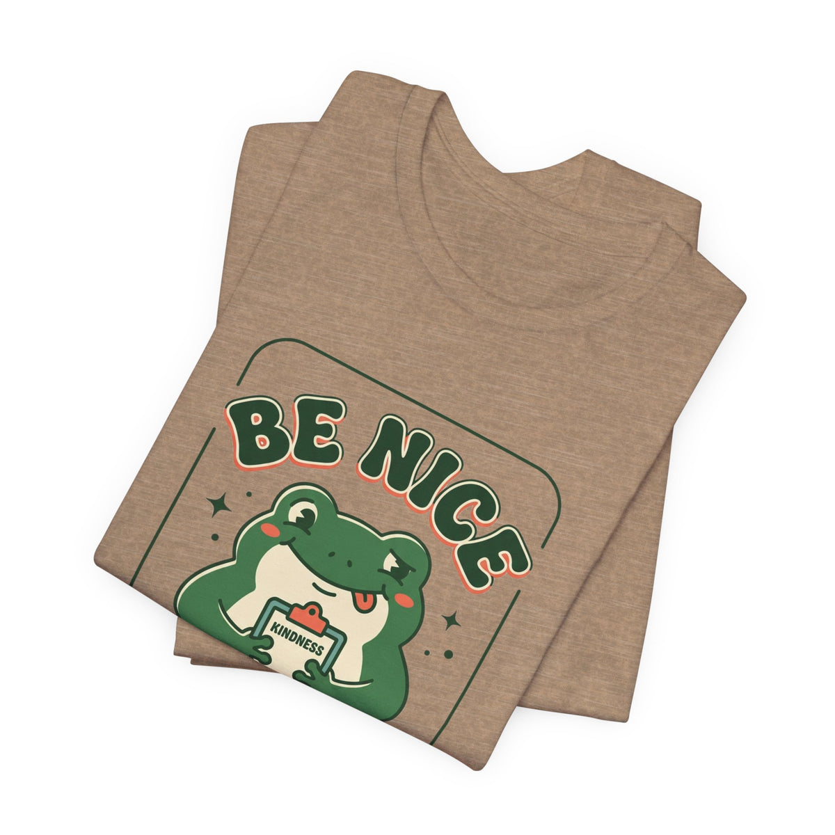 Be Nice You Jerk Frog Illustration Tee | Funny Slogan Graphic Shirt