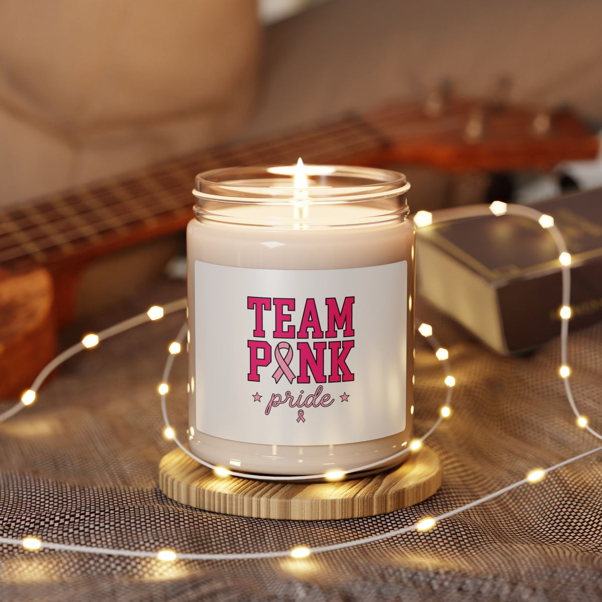Team Pink Ribbon Pride Candle | Breast Cancer Awareness, Pink Soy