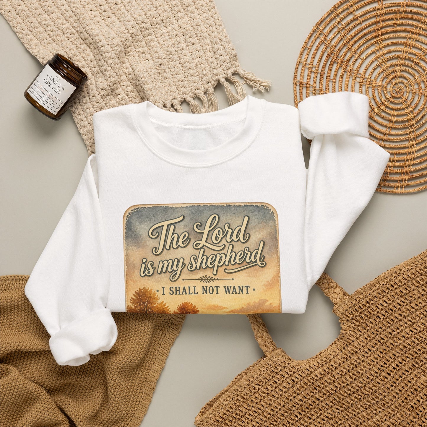 The Lord Is My Shepherd sweatshirt | Christian Autumn, Psalm 23 fall pastoral design