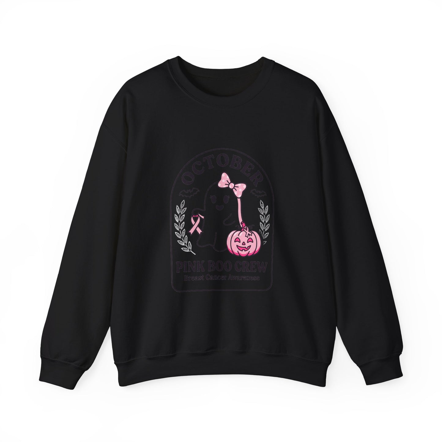 Pink Boo Crew Breast Cancer Awareness Sweatshirt | October ribbon support