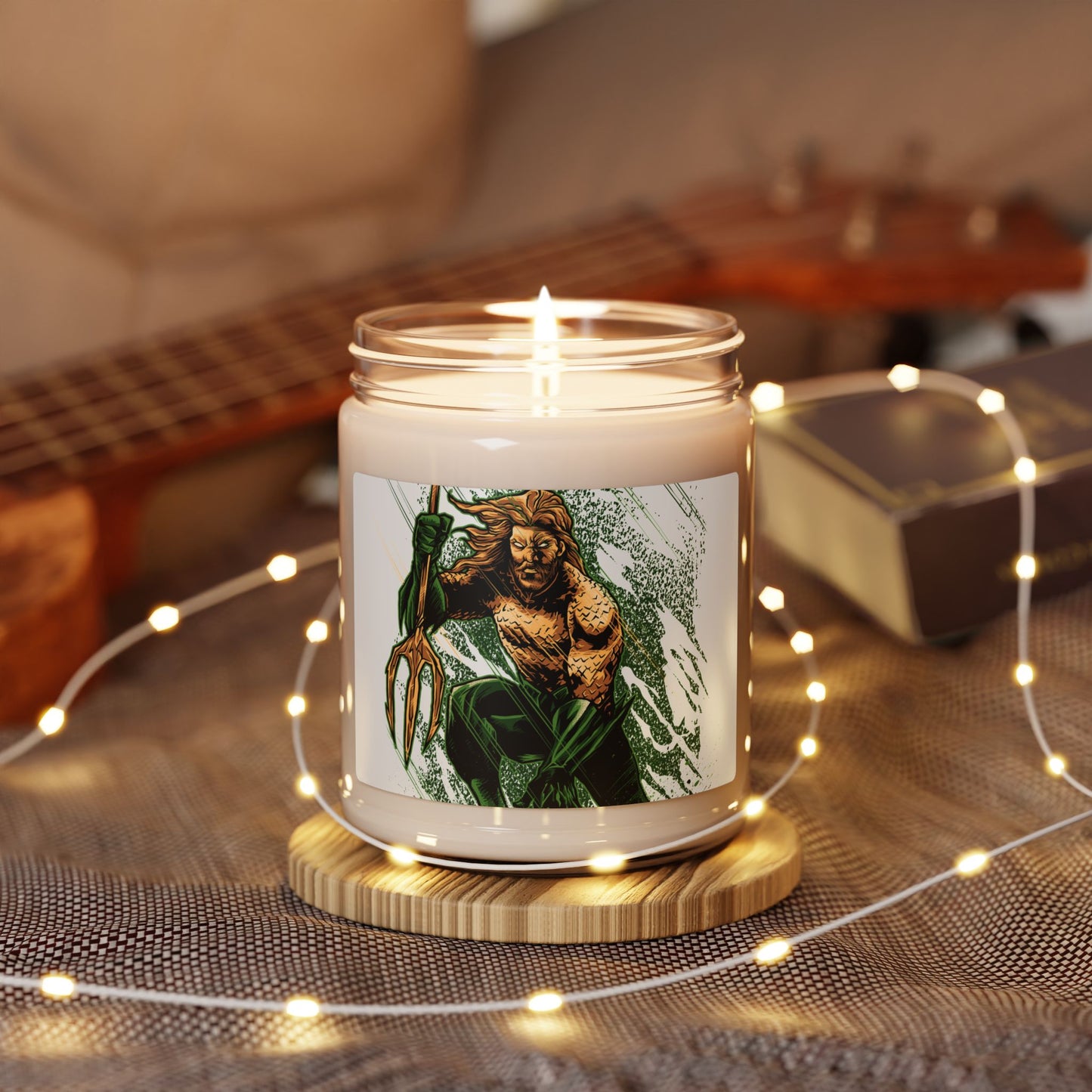 Aquaman-Inspired 9oz Soy Candle — Ocean Breeze Scented Jar