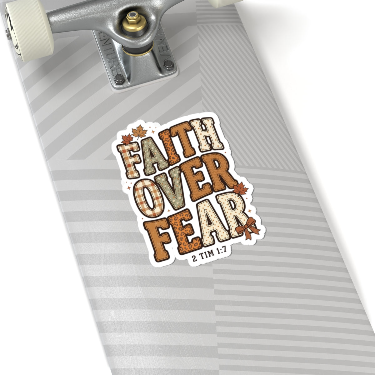 Faith Over Fear Sticker | Christian Autumn, Fall Leaves Scripture