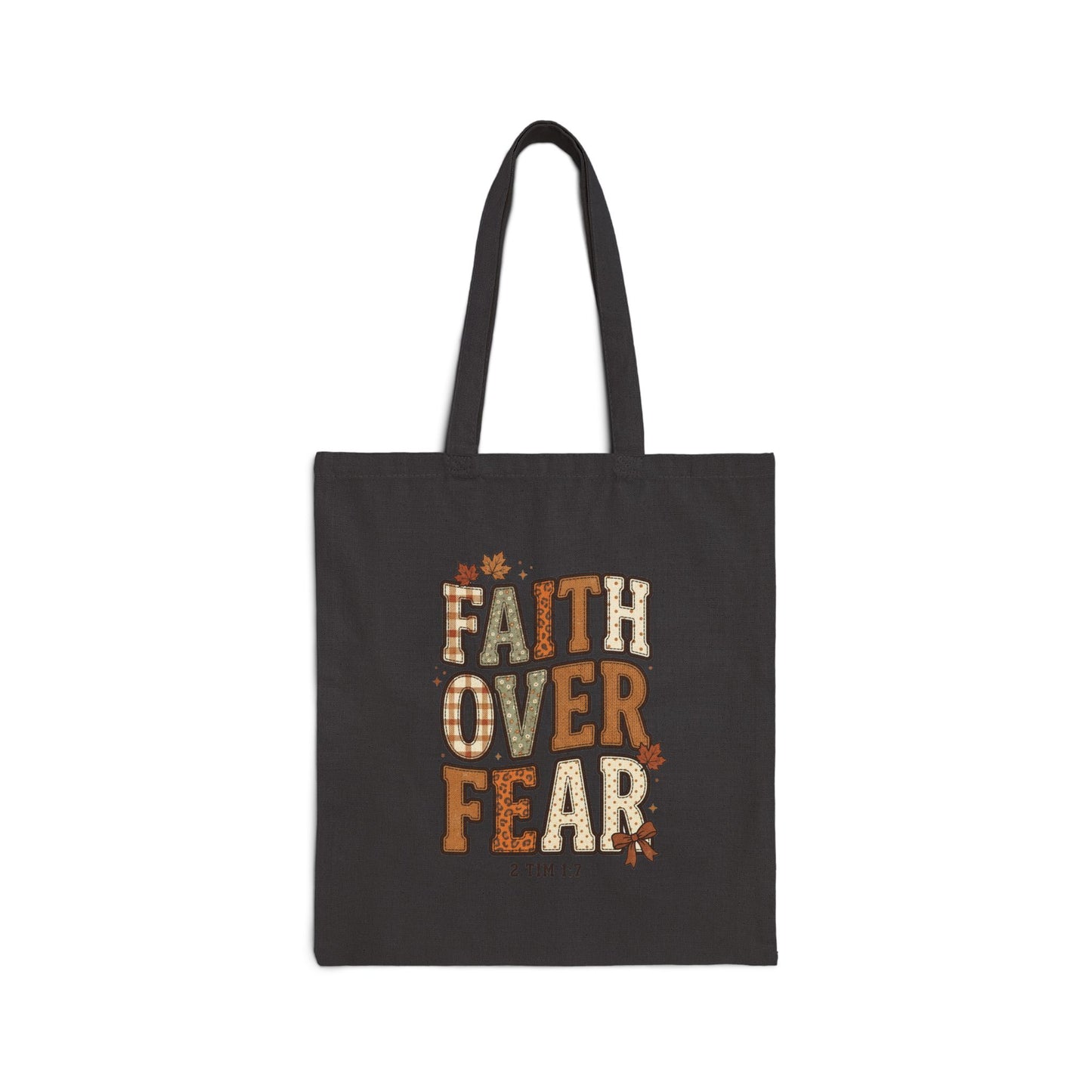 Faith Over Fear Tote | Christian Autumn, Fall Leaves Scripture