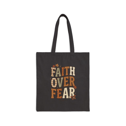 Faith Over Fear Tote | Christian Autumn, Fall Leaves Scripture