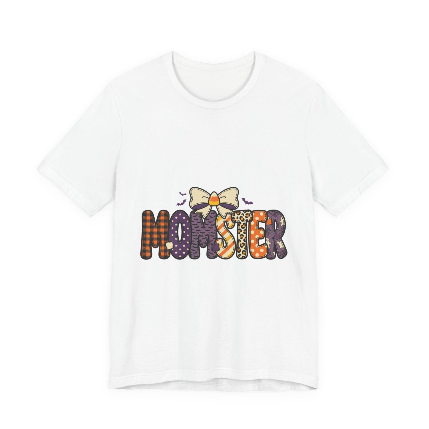 Momster Halloween Tee | Momster Graphic T-Shirt, Purple Orange Spooky Fonts