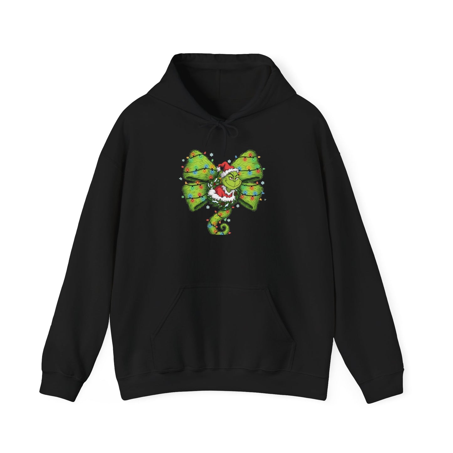 Grinch Christmas Bow Hoodie - Funny Holiday Sweatshirt