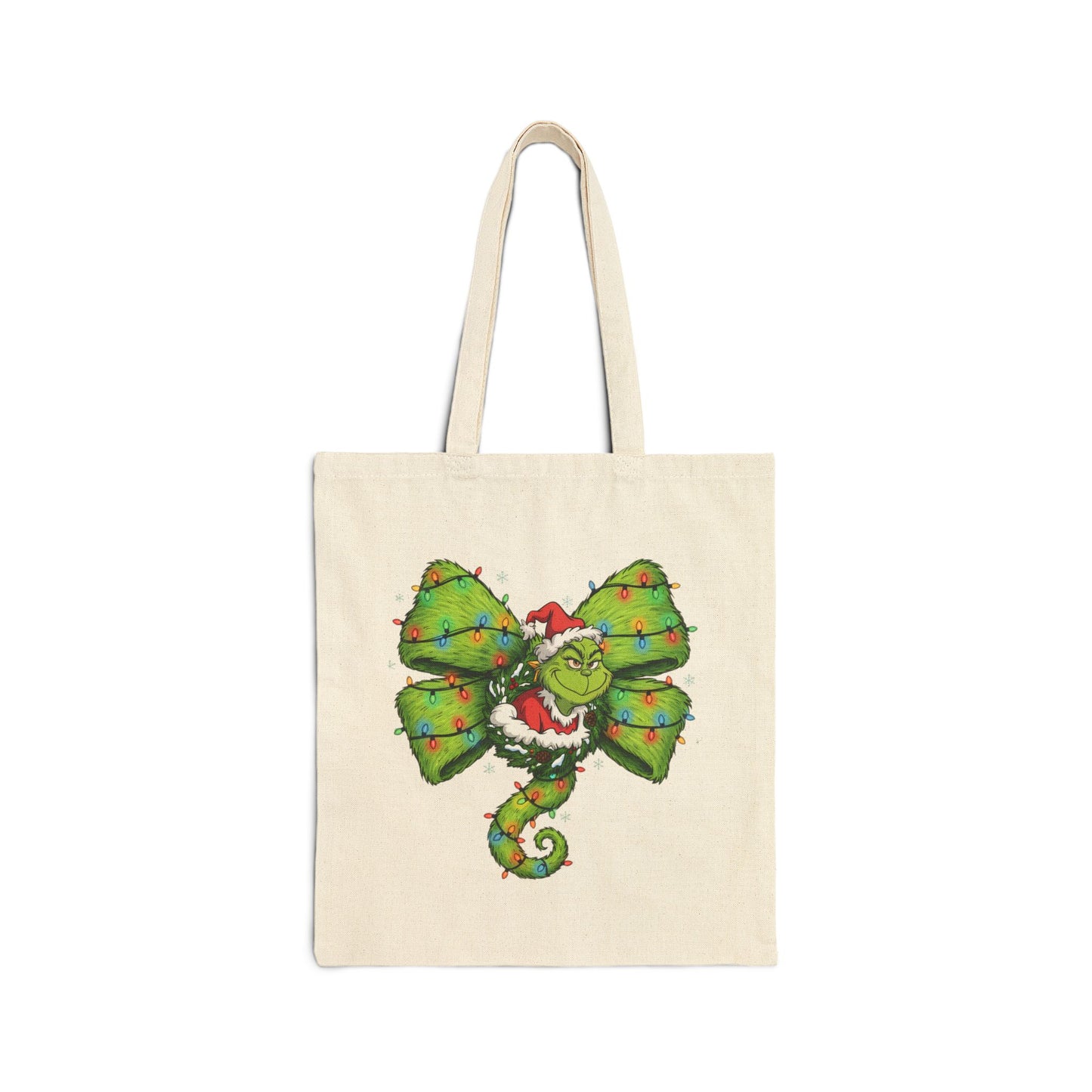 Christmas Chameleon Canvas Tote — Festive Holiday Gift Bag
