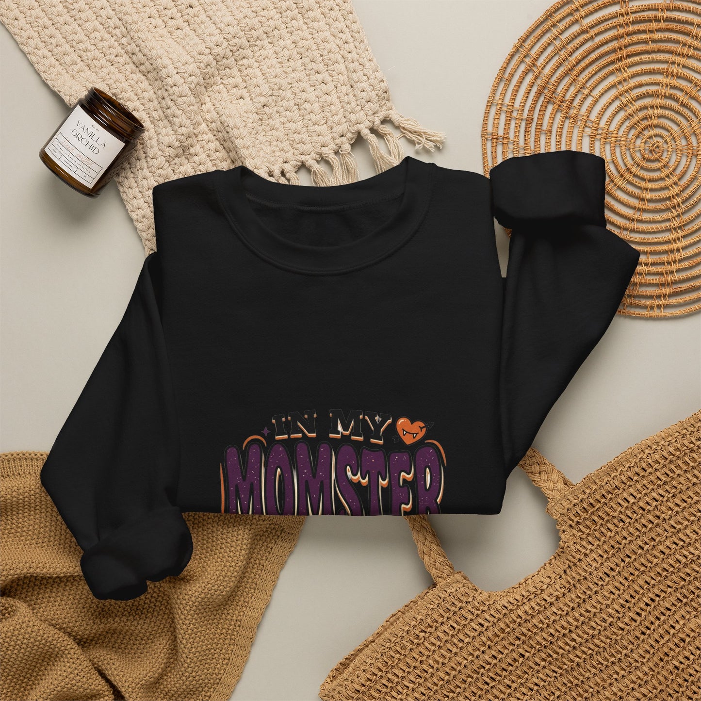 Momster Era Sweatshirt | Halloween mom graphic, purple orange spooky lettering