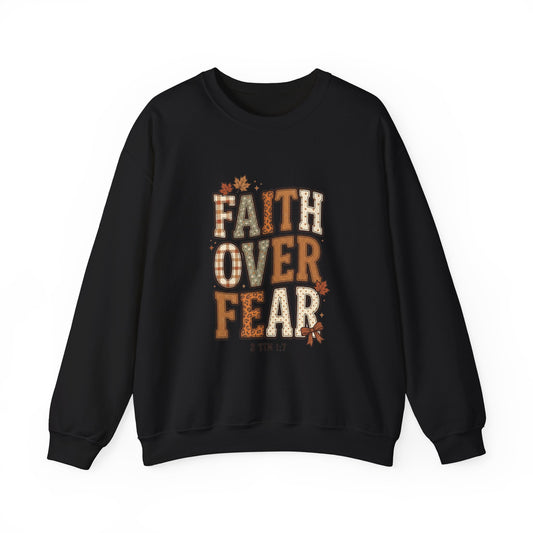 Faith Over Fear Sweatshirt | Christian Autumn, 2 Tim 1:7, Fall Leaves