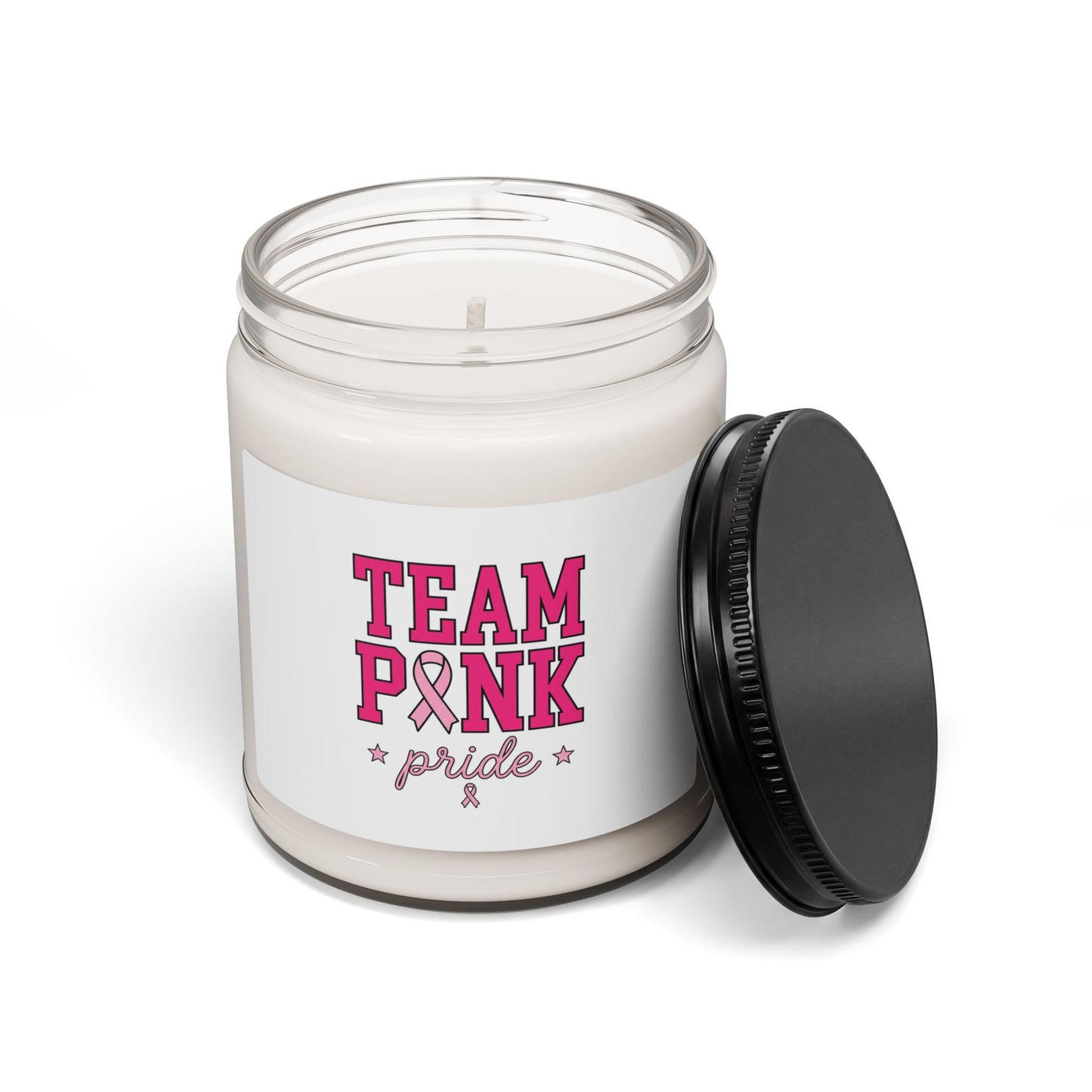 Team Pink Ribbon Pride Candle | Breast Cancer Awareness, Pink Soy