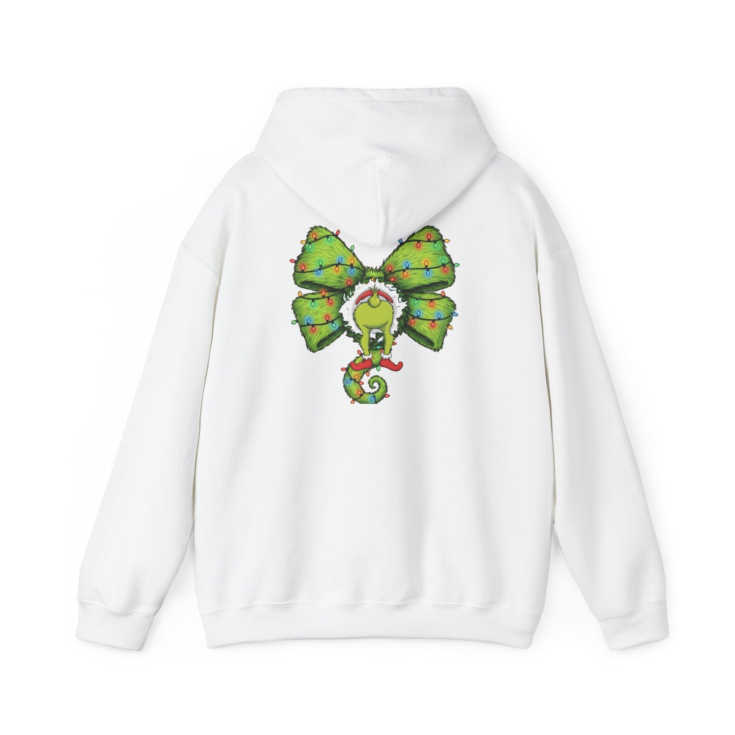 Grinch Christmas Bow Hoodie - Funny Holiday Sweatshirt