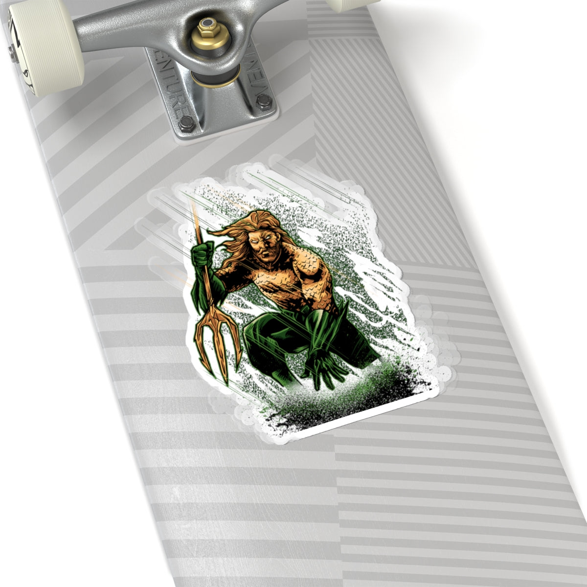 Aquatic Warrior Kiss-Cut Sticker — Trident Pose Waterproof Decal