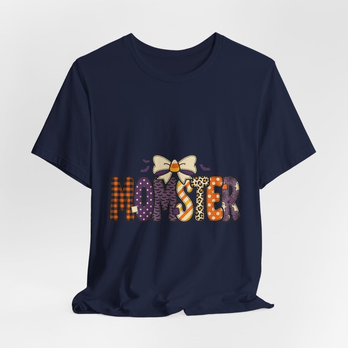 Momster Halloween Tee | Momster Graphic T-Shirt, Purple Orange Spooky Fonts