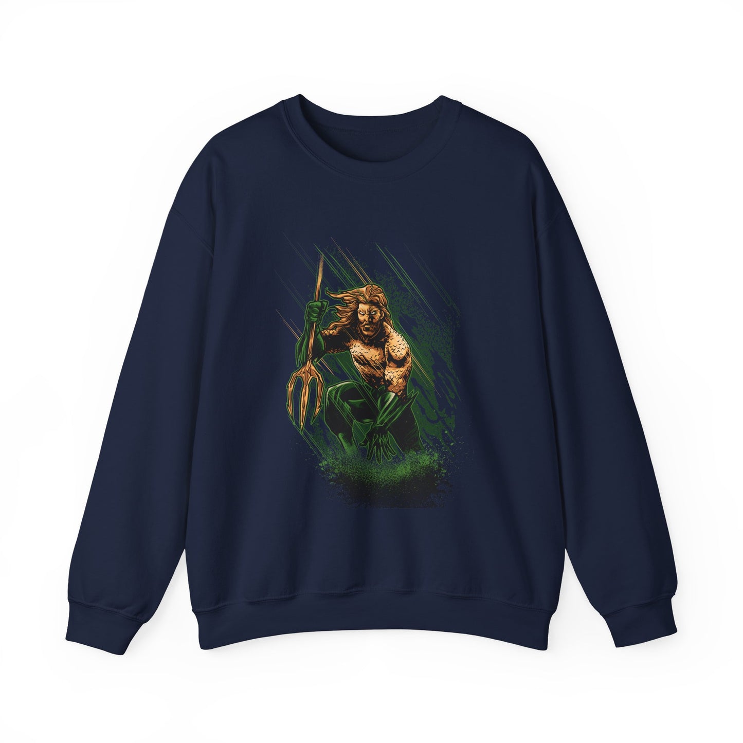 Aquaman Graphic Sweatshirt — Vintage Comic Trident Design