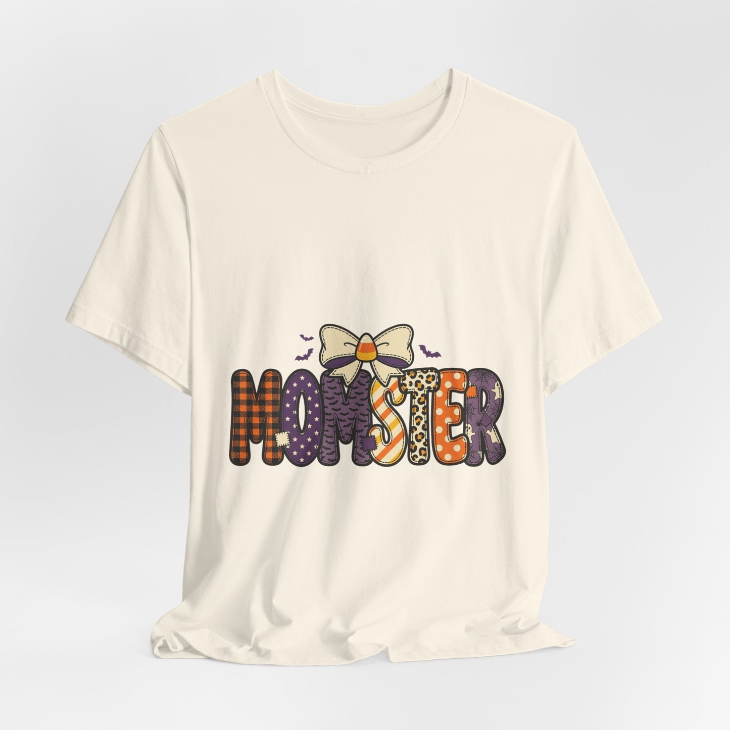 Momster Halloween Tee | Momster Graphic T-Shirt, Purple Orange Spooky Fonts