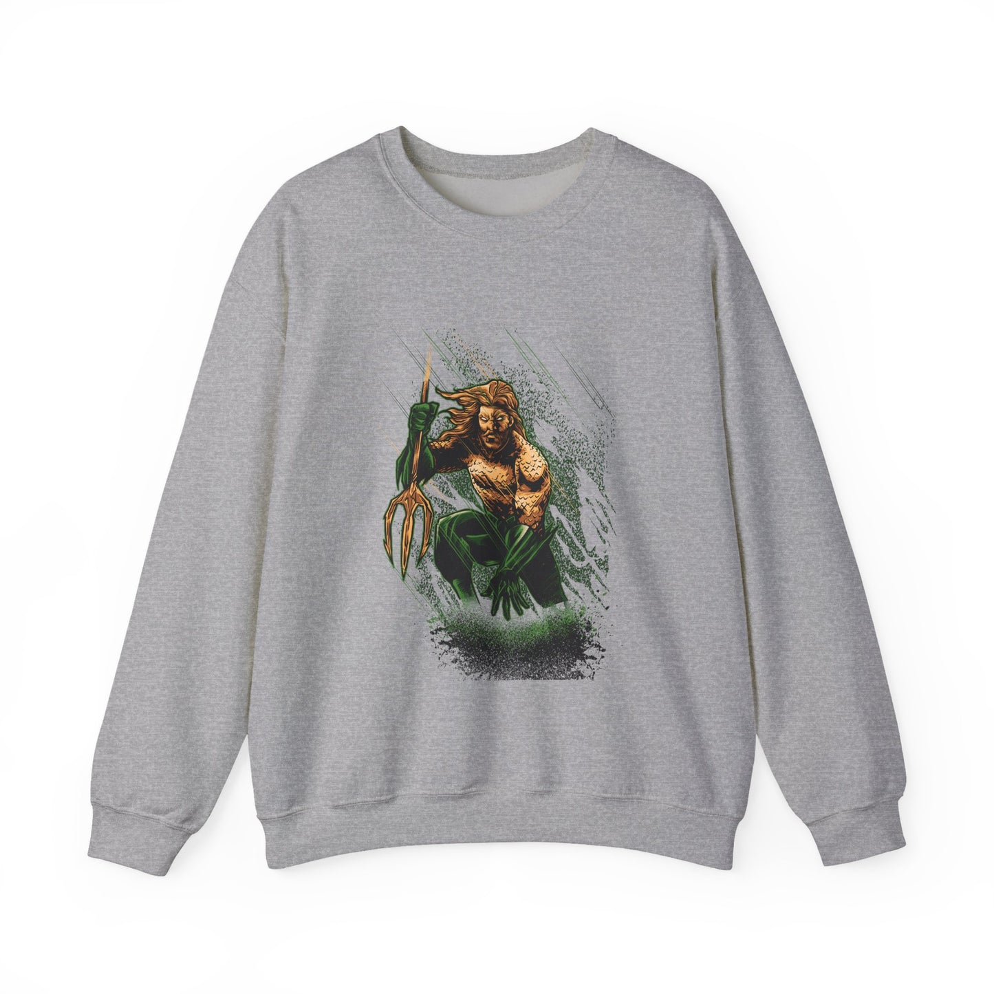 Aquaman Graphic Sweatshirt — Vintage Comic Trident Design