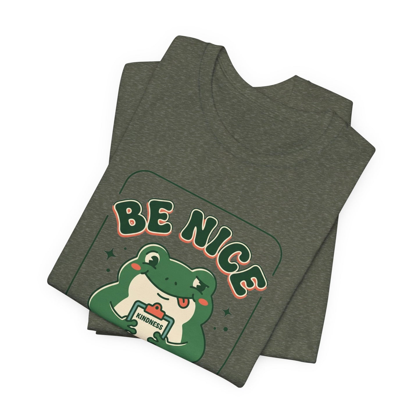 Be Nice You Jerk Frog Illustration Tee | Funny Slogan Graphic Shirt