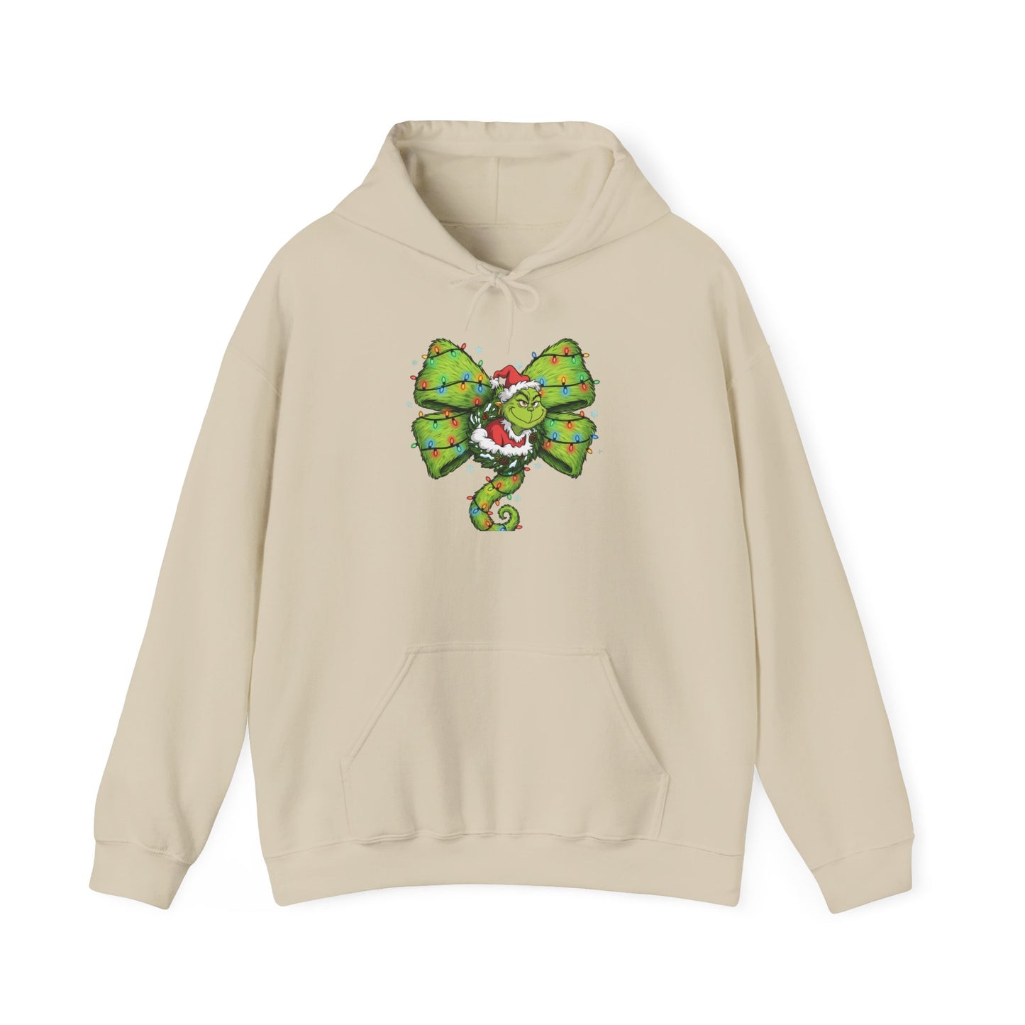 Grinch Christmas Bow Hoodie - Funny Holiday Sweatshirt