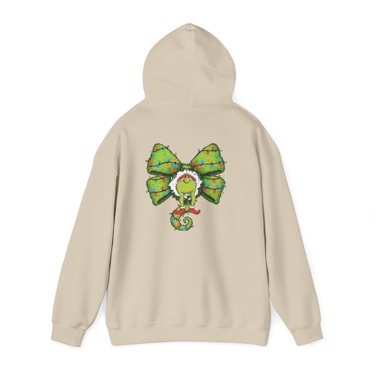 Grinch Christmas Bow Hoodie - Funny Holiday Sweatshirt