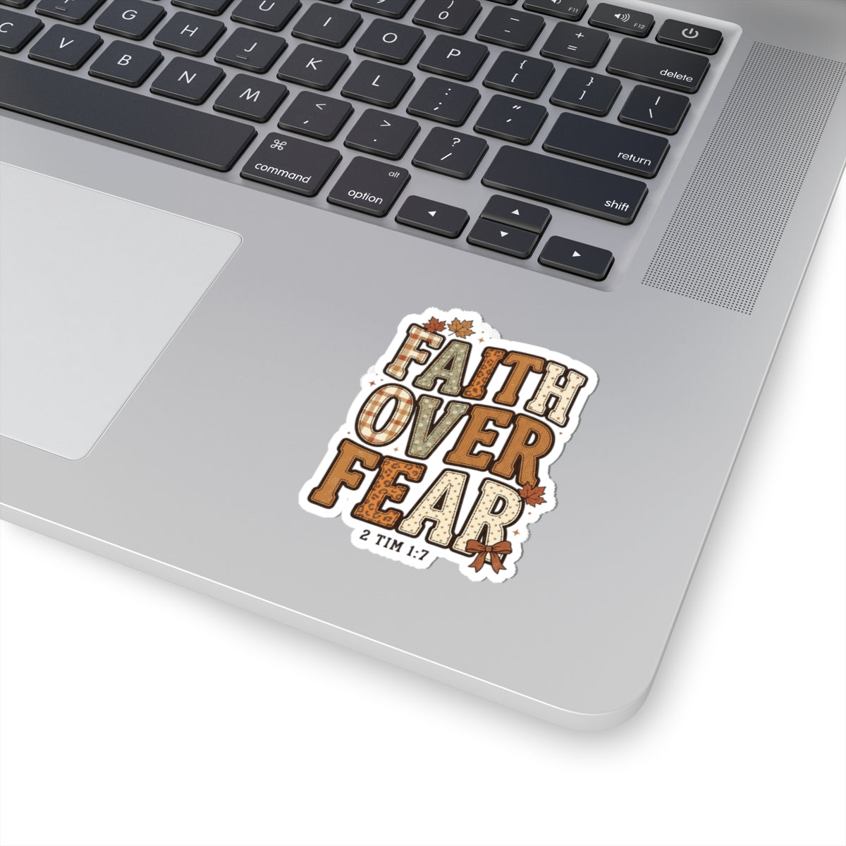 Faith Over Fear Sticker | Christian Autumn, Fall Leaves Scripture