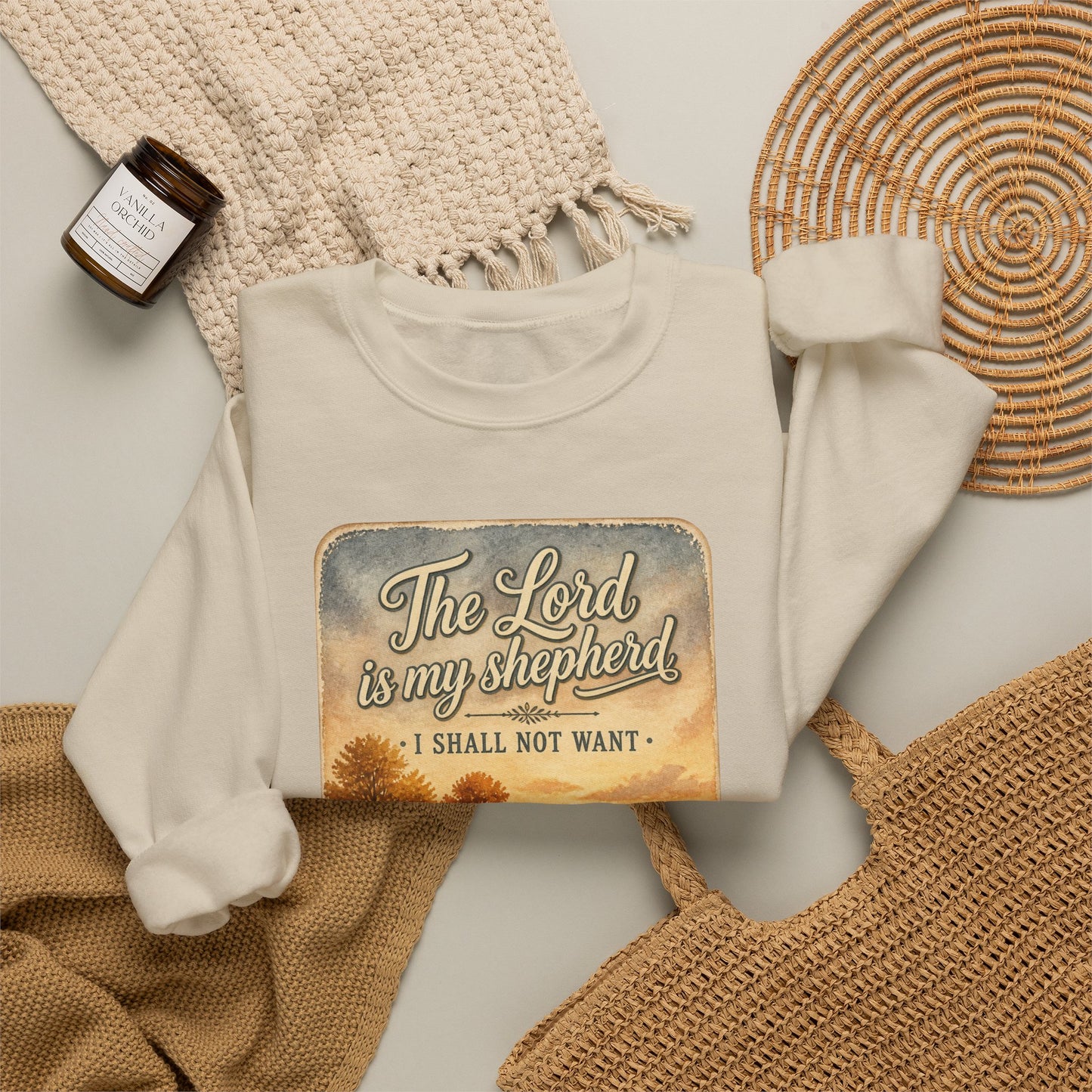 The Lord Is My Shepherd sweatshirt | Christian Autumn, Psalm 23 fall pastoral design