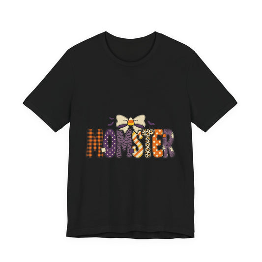 Momster Halloween Tee | Momster Graphic T-Shirt, Purple Orange Spooky Fonts