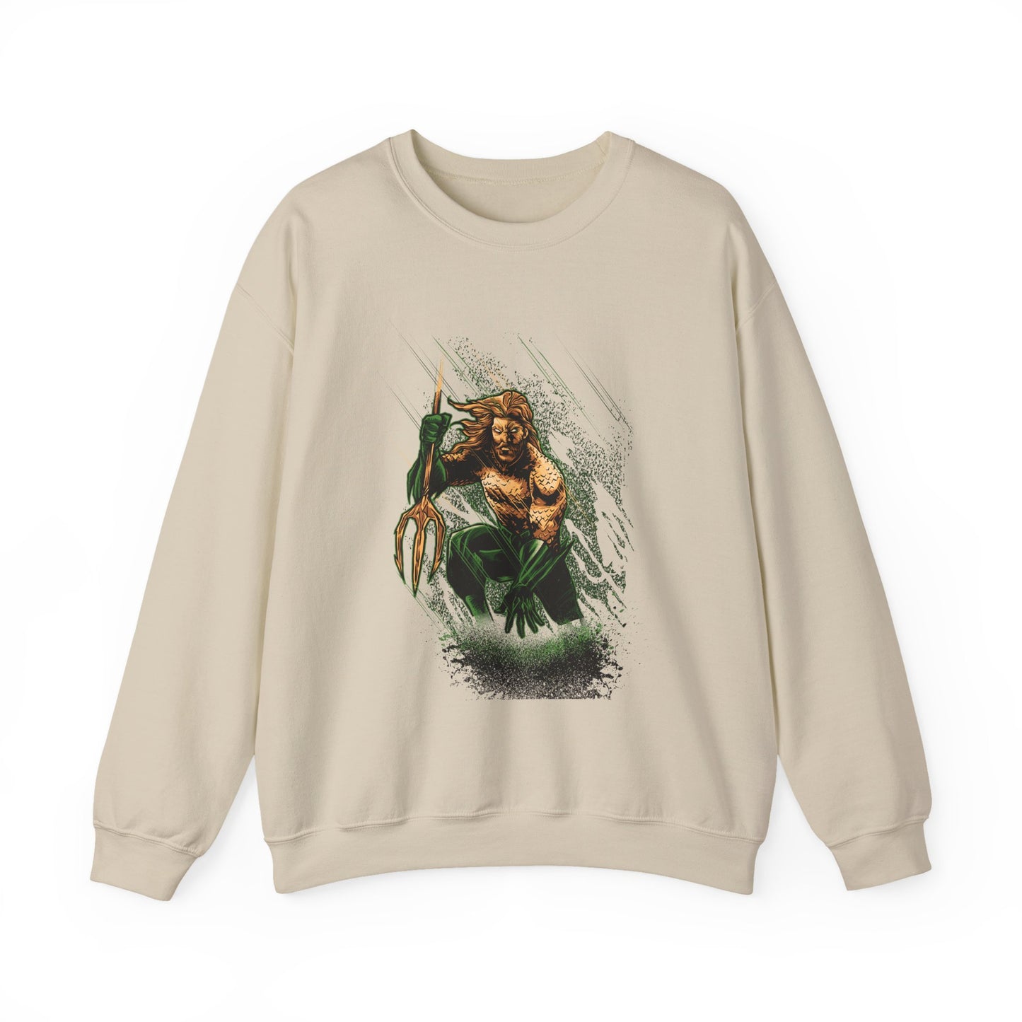 Aquaman Graphic Sweatshirt — Vintage Comic Trident Design