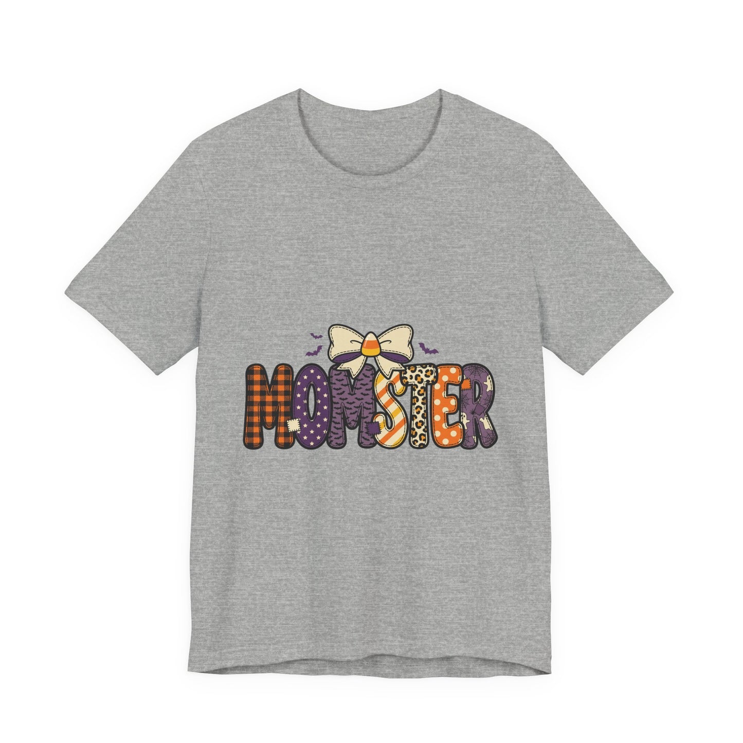 Momster Halloween Tee | Momster Graphic T-Shirt, Purple Orange Spooky Fonts