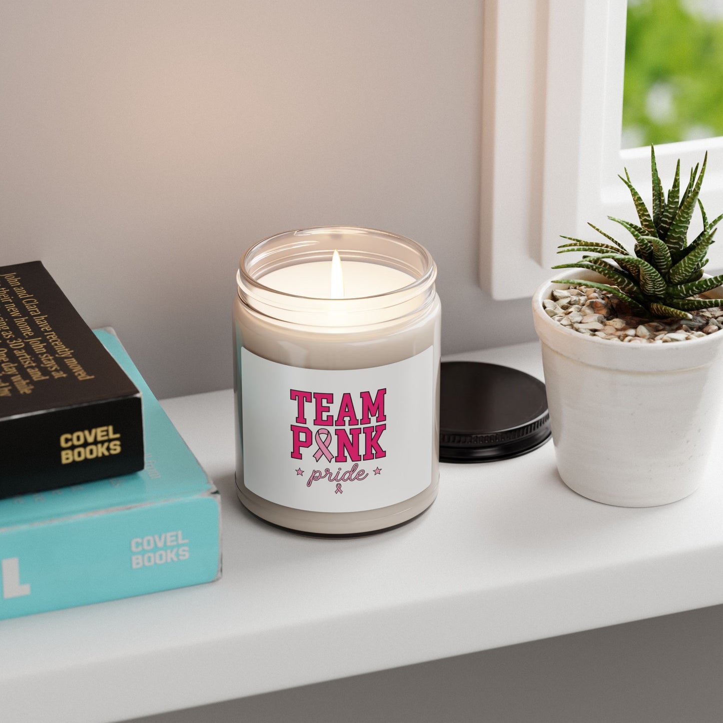 Team Pink Ribbon Pride Candle | Breast Cancer Awareness, Pink Soy