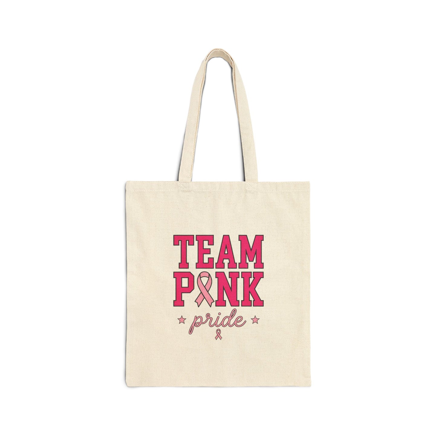 Team Pink Ribbon Tote | Breast Cancer Awareness, Solidarity Canvas