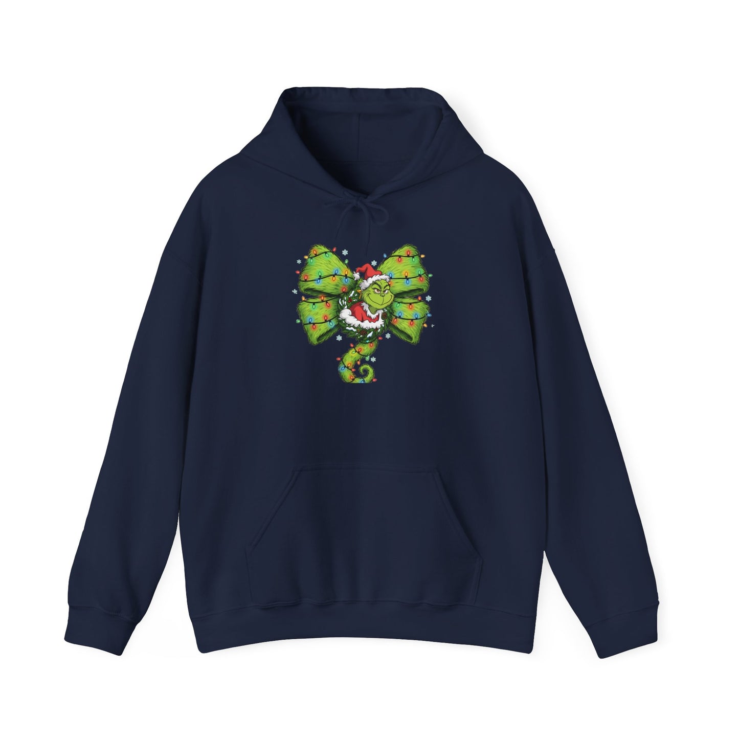 Grinch Christmas Bow Hoodie - Funny Holiday Sweatshirt