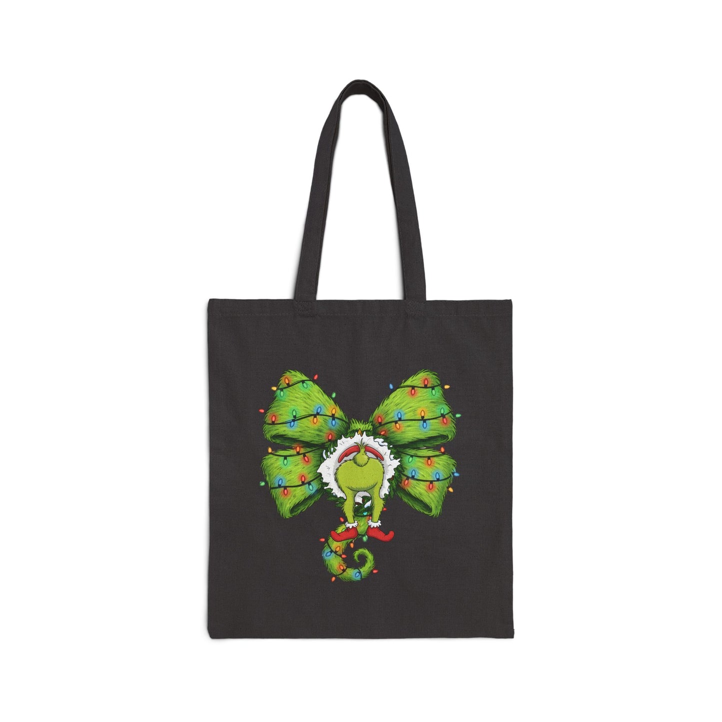 Christmas Chameleon Canvas Tote — Festive Holiday Gift Bag