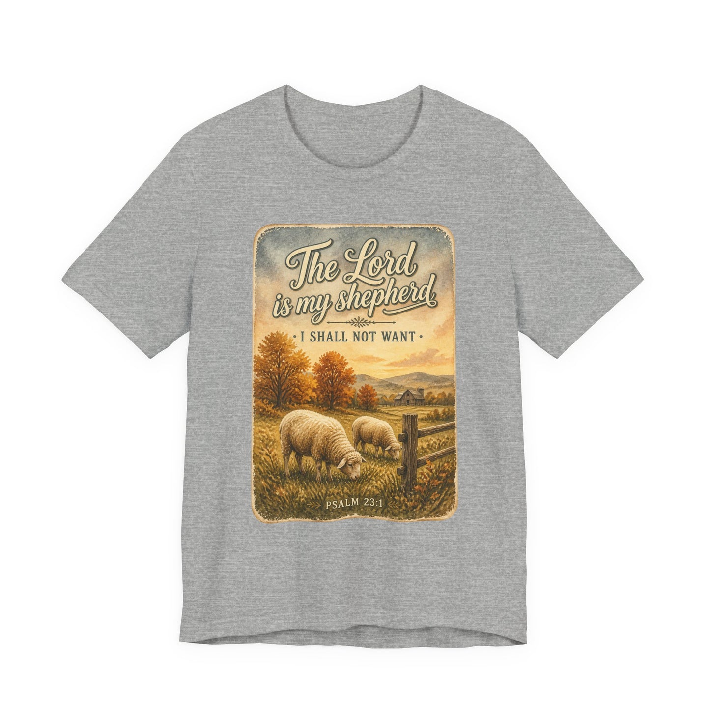 The Lord Is My Shepherd Tee | Christian Autumn, Psalm 23, Fall Farmhouse