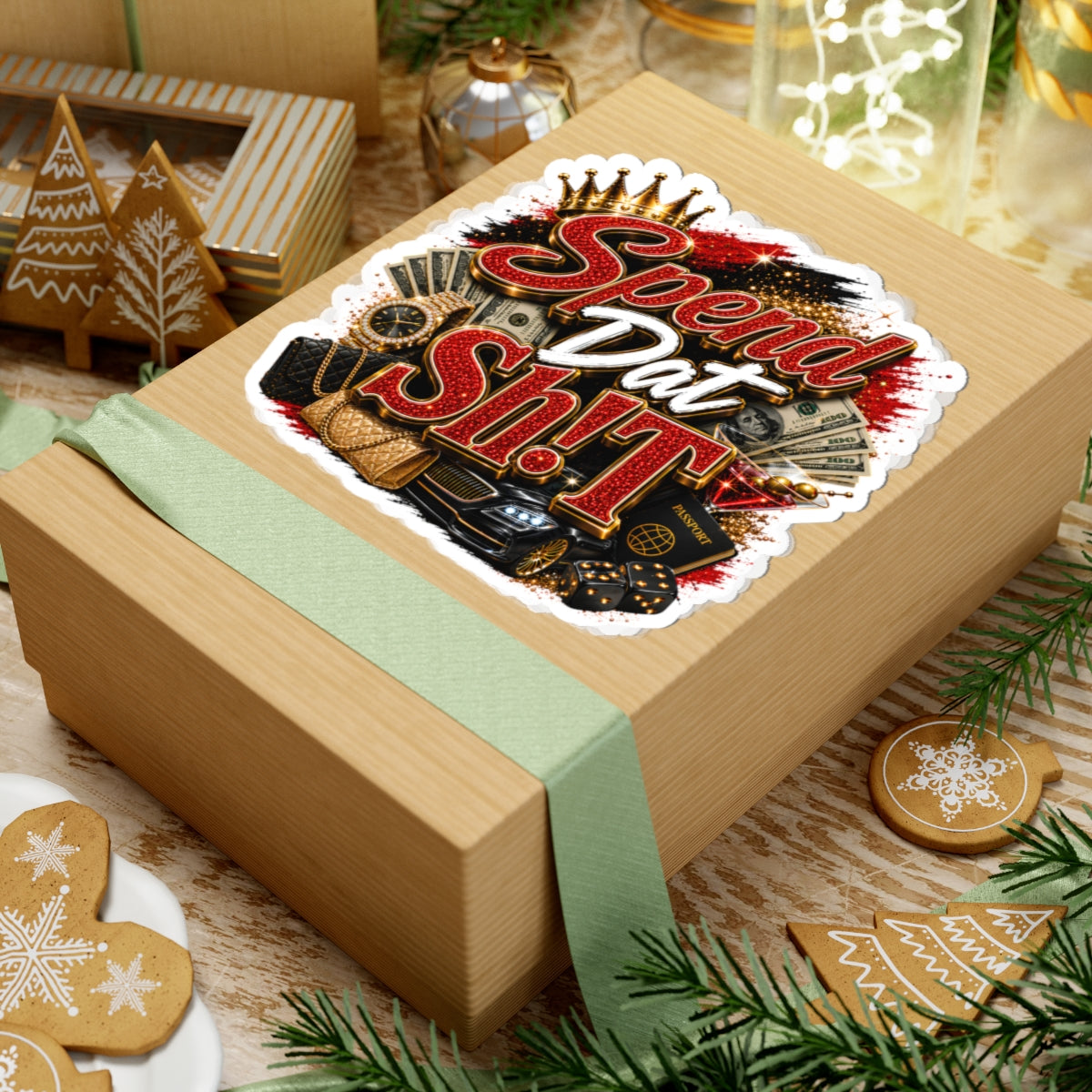 Spend Dat Sh!t Kiss-Cut Sticker — Luxury Money, Cars & Bling Decal