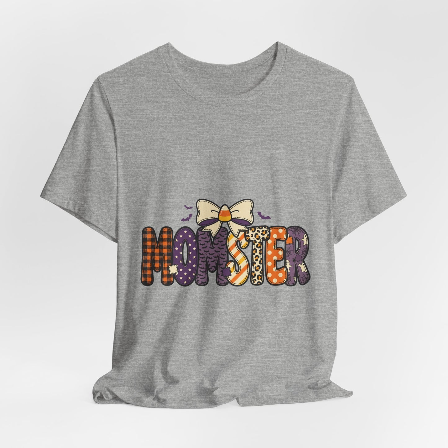 Momster Halloween Tee | Momster Graphic T-Shirt, Purple Orange Spooky Fonts